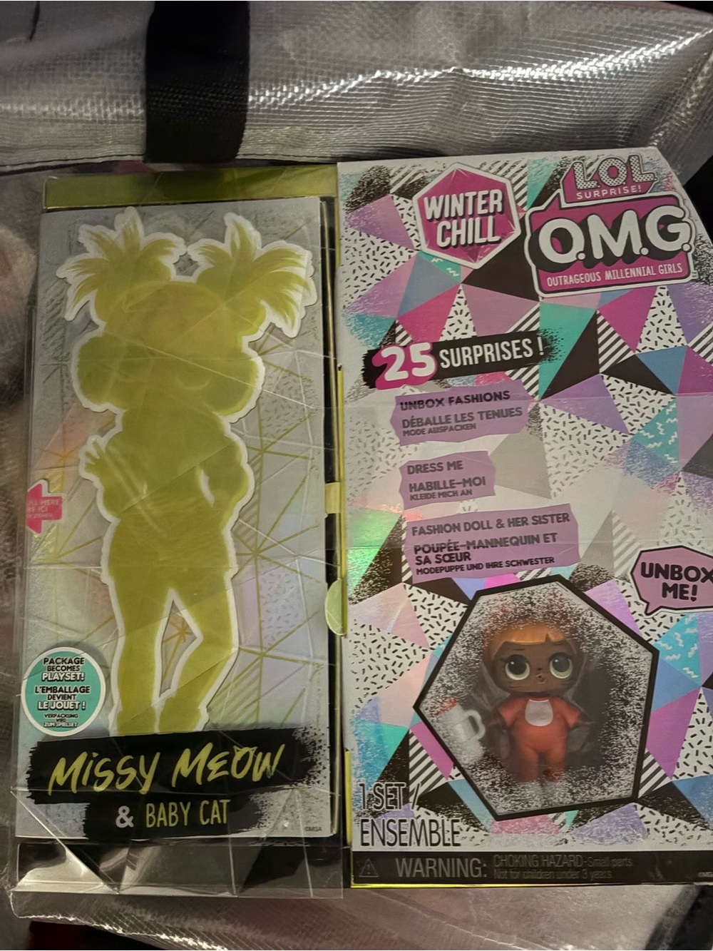 L.O.L. Surprise! OMG Winter Chill Doll Set - Pink, Purple, Teal, Black, White